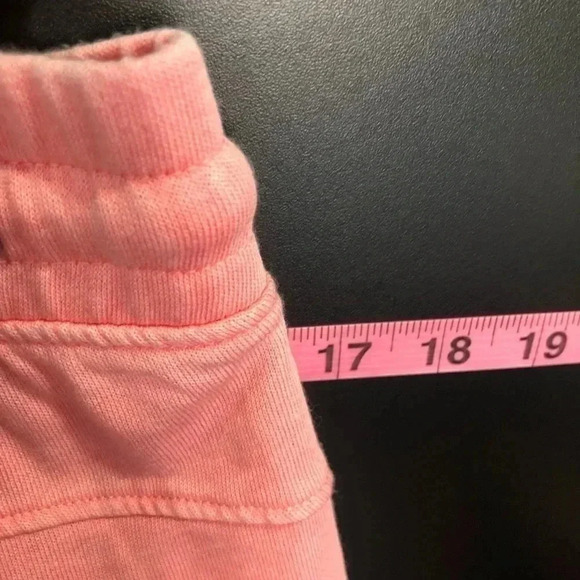 RBX Mineral Wash French Terry Shorts,elastic drawstring waist,hip pockets,Coral - Picture 4 of 7